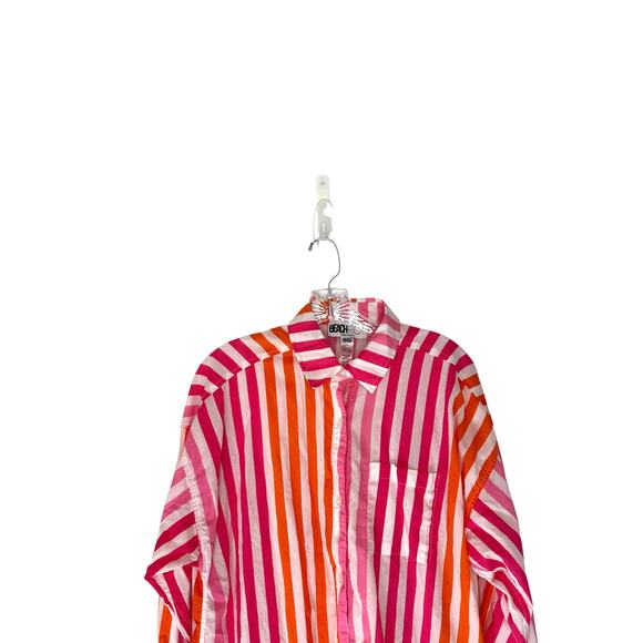 Beach Riot Pink Orange Striped Alex Beach Vacation Swim Cover Up Small Medium - Picture 5 of 11